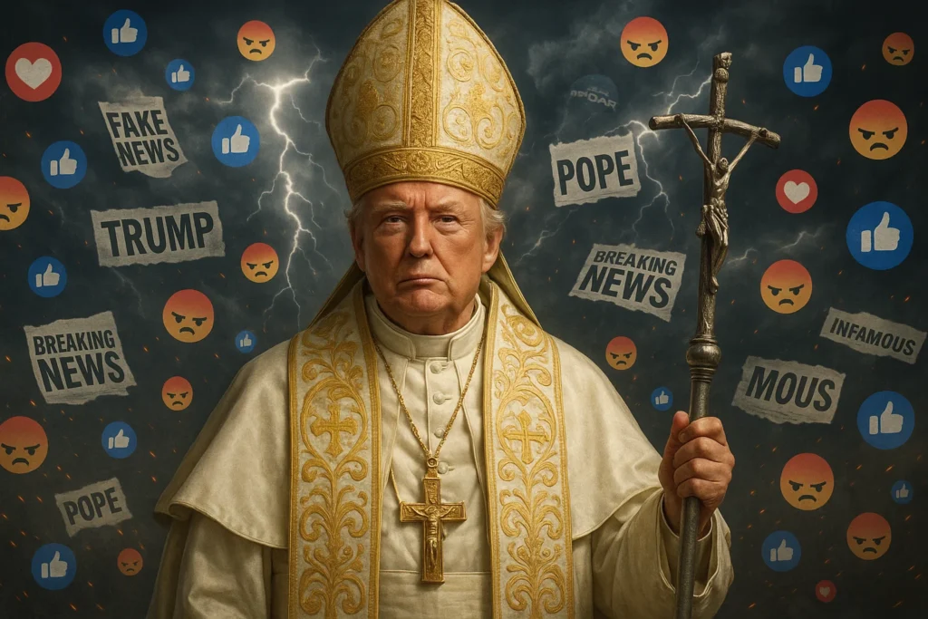 AI Deepfakes Are Taking Over The Internet in 2025 3 Controversial AI deepfake of Donald Trump dressed as the Pope sparks global outrage, illustrating the power of AI deepfakes to create viral chaos.
