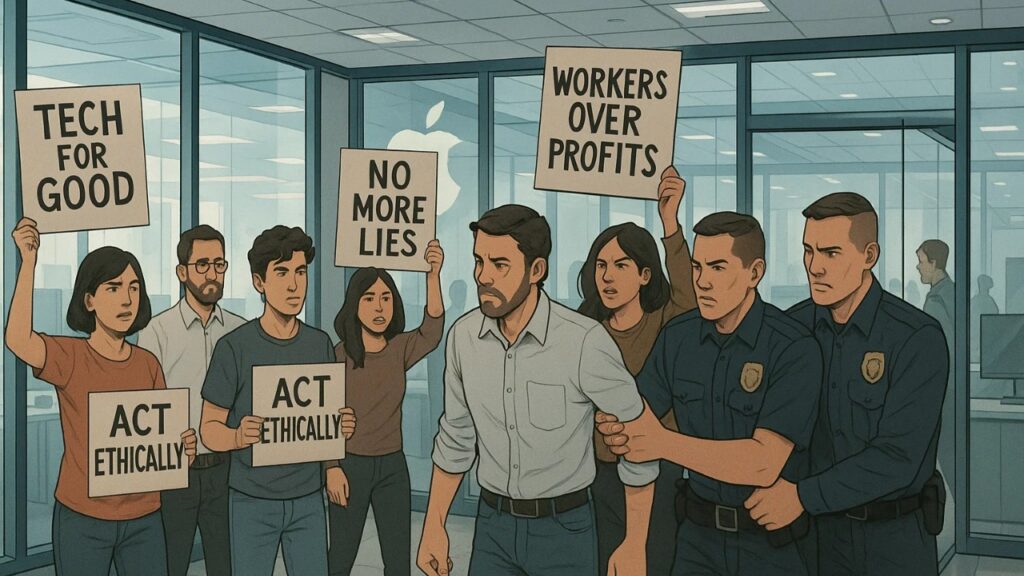 Big Tech Military AI Contracts Spark Massive Ethics War 3 Tech employees protest military AI contracts at Google, Microsoft, and Amazon – focus on ethics and internal dissent.